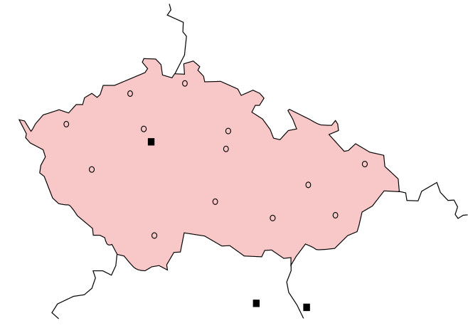 mapa ČR filiálek DHD
